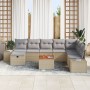 Juego de Sofá de Jardín de 9 Piezas con Cojines Beige de Poliratán by , Outdoor sofas - Ref: Foro24-3360941, Price: 605,85 €,...