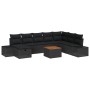 Conjunto de sofá de jardín de 9 piezas con cojines de ratán polirráneo negro by , Outdoor sofas - Ref: Foro24-3360943, Price:...