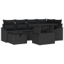 Juego de Sofás de Jardín de 7 Piezas con Cojines Negro Poliratán de , Sofás de exterior - Ref: Foro24-3361172, Precio: 518,65...