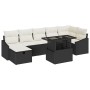 Conjunto de Sofá de Jardín de 8 Piezas con Cojines Negro de Ratán Sintético | Foro24.es | Tu tienda online para hogar, jardín y más Foro24.es