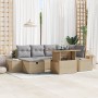 Juego de Sofás de Jardín de 7 Piezas con Cojines Beige Poliratán by , Outdoor sofas - Ref: Foro24-3361209, Price: 555,97 €, D...