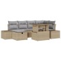 Juego de Sofás de Jardín de 7 Piezas con Cojines Beige Poliratán by , Outdoor sofas - Ref: Foro24-3361209, Price: 555,97 €, D...