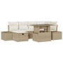 Set de Sofá de Jardín de 7 Piezas con Cojines Beige de Poliratán von , Outdoor-Sofas - Ref: Foro24-3361210, Preis: 586,97 €, ...