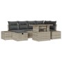 Conjunto de Sofá Jardín de 7 Piezas con Cojines Gris Claro Poliratán by , Outdoor sofas - Ref: Foro24-3361211, Price: 582,36 ...