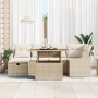 Conjunto de Sofá de Jardín de 7 Piezas con Cojines Beige Poliratán by , Outdoor sofas - Ref: Foro24-3361358, Price: 556,41 €,...