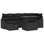 Juego de Sofá de Jardín de 7 Piezas con Cojines Negro Ratán Poliéster by , Outdoor sofas - Ref: Foro24-3361359, Price: 512,81...