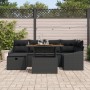 Juego de Sofá de Jardín de 7 Piezas con Cojines Negro Ratán Poliéster by , Outdoor sofas - Ref: Foro24-3361359, Price: 512,81...