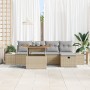 Conjunto de Sofá de Jardín de 6 Piezas con Cojines Beige Ratán Poly by , Outdoor sofas - Ref: Foro24-3361378, Price: 478,01 €...