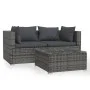 3-teiliges Gartenmöbel-Set und graue synthetische Rattankissen von vidaXL, Gartensets - Ref: Foro24-317510, Preis: 297,32 €, ...
