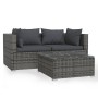 3-teiliges Gartenmöbel-Set und graue synthetische Rattankissen von vidaXL, Gartensets - Ref: Foro24-317510, Preis: 315,28 €, ...