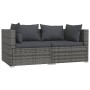 3-teiliges Gartenmöbel-Set und graue synthetische Rattankissen von vidaXL, Gartensets - Ref: Foro24-317510, Preis: 315,28 €, ...