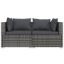 3-teiliges Gartenmöbel-Set und graue synthetische Rattankissen von vidaXL, Gartensets - Ref: Foro24-317510, Preis: 315,28 €, ...
