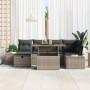 Conjunto de Comedor de Jardín de 7 Piezas con Cojines Gris Ratán Poliéster Acacia by , Outdoor sofas - Ref: Foro24-3361384, P...