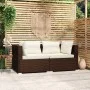 Sofá de 2 plazas con cojines ratán sintético marrón by vidaXL, Garden sets - Ref: Foro24-317498, Price: 184,08 €, Discount: %