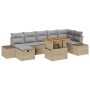 Juego de Comedor de Jardín de 8 Piezas con Cojines Beige Ratán Poliéster by , Outdoor sofas - Ref: Foro24-3361392, Price: 592...