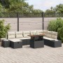 Conjunto de Comedor de Jardín de 9 Piezas con Cojines Ratán Poliéster Negro Acacia | Foro24.es | Tu tienda online para hogar, jardín y más Foro24.es