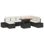 Conjunto de Comedor de Jardín de 9 Piezas con Cojines Ratán Poliéster Negro Acacia | Foro24.es | Tu tienda online para hogar, jardín y más Foro24.es