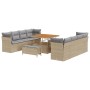 Juego Sofá Jardín 11 Piezas Cojines Beige Poliratán Acacia,  Juego Comedor Jardín 3 Piezas Cojines Beige Poliratán Acacia | Foro24.es | Tu tienda online para hogar, jardín y más Foro24.es