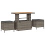 Conjunto de sofá de jardín de 10 piezas con cojines gris de ratán sintético y acacia by , Outdoor sofas - Ref: Foro24-3361473...
