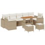 Sofá de Jardín de 10 Piezas con Cojines Beige Poliratán,  Comedor de Jardín de 3 Piezas con Cojines Beige Poliratán | Foro24.es | Tu tienda online para hogar, jardín y más Foro24.es