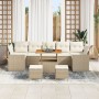 Sofá de Jardín de 10 Piezas con Cojines Beige Poliratán,  Comedor de Jardín de 3 Piezas con Cojines Beige Poliratán | Foro24.es | Tu tienda online para hogar, jardín y más Foro24.es
