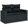 Conjunto de Sofá de Jardín de 14 Piezas con Cojines Negro, Conjunto de Comedor de Jardín de 4 Piezas con Cojines Negro de , S...