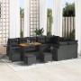 Conjunto de Sofá de Jardín  de 13 Piezas con Cojines Negro, Conjunto de Comedor de Jardín  de 4 Piezas con Cojines Negro | Foro24.es | Tu tienda online para hogar, jardín y más Foro24.es