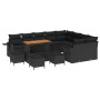 Conjunto de Sofá de Jardín  de 13 Piezas con Cojines Negro, Conjunto de Comedor de Jardín  de 4 Piezas con Cojines Negro | Foro24.es | Tu tienda online para hogar, jardín y más Foro24.es