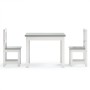 Mesa y sillas infantiles 3 piezas MDF blanco y gris