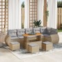 Juego de Sofá de Jardín de 10 Piezas con Cojines Beige, Juego de Comedor de Jardín de 4 Piezas con Cojines Beige | Foro24.es | Tu tienda online para hogar, jardín y más Foro24.es