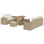 Juego de Sofá de Jardín Beige de 8 Piezas Con Cojines,  Conjunto de Comedor de Jardín de 3 Piezas Con Cojines | Foro24.es | Tu tienda online para hogar, jardín y más Foro24.es