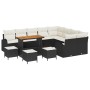 Conjunto de Sofá de Jardín de 12 Piezas con Cojines Negro de Poliratán y Acacia by , Outdoor sofas - Ref: Foro24-3362430, Pri...