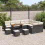 Conjunto de Sofá de Jardín de 12 Piezas con Cojines Negro de Poliratán y Acacia by , Outdoor sofas - Ref: Foro24-3362430, Pri...