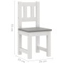 Mesa y sillas infantiles 3 piezas MDF blanco y gris