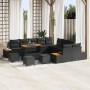 Set de Sofá de Jardín de 13 Piezas con Cojines Ratán Negro, Set de Comedor de Jardín de 3 Piezas con Cojines Ratán Negro von ...
