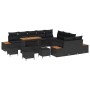 Set de Sofá de Jardín de 13 Piezas con Cojines Ratán Negro, Set de Comedor de Jardín de 3 Piezas con Cojines Ratán Negro von ...