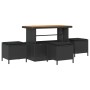 Set de Sofá de Jardín de 13 Piezas con Cojines Ratán Negro, Set de Comedor de Jardín de 3 Piezas con Cojines Ratán Negro von ...