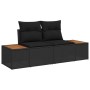 Set de Sofá de Jardín de 13 Piezas con Cojines Ratán Negro, Set de Comedor de Jardín de 3 Piezas con Cojines Ratán Negro von ...
