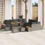 Set de Sofá de Jardín de 13 Piezas con Cojines Gris Poliratán, Set de Comedor de Jardín de 3 Piezas con Cojines Gris Poliratá...