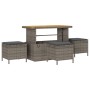 Set de Sofá de Jardín de 13 Piezas con Cojines Gris Poliratán, Set de Comedor de Jardín de 3 Piezas con Cojines Gris Poliratá...