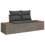 Set de Sofá de Jardín de 13 Piezas con Cojines Gris Poliratán, Set de Comedor de Jardín de 3 Piezas con Cojines Gris Poliratá...