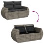 Juego de Sofá de Jardín de 10 piezas con Cojines Gris, Juego de Comedor de Jardín de 3 Piezas con Cojines Gris by , Outdoor s...