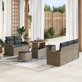 Sofá de Jardín Set de 4 Gris, Gris Oscuro Ratán, Tela Mediano von , Outdoor-Sofas - Ref: Foro24-3364163, Preis: 606,73 €, Rab...