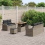 Sofá de Jardín Set de 4 Gris, Gris Oscuro Ratán, Tela Mediano von , Outdoor-Sofas - Ref: Foro24-3364163, Preis: 606,73 €, Rab...