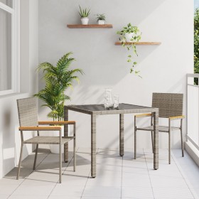 Set de Comedor de Jardín de 3 Piezas Gris