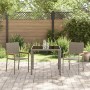 Set de Comedor de Jardín  de 3 Piezas Gris Poliratán, Sillas de Jardín apilables  con Cojines 2 pcs Gris Poliratán | Foro24.es | Tu tienda online para hogar, jardín y más Foro24.es