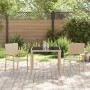 Juego de Comedor de Jardín 3 Piezas Beige Poliratán, Sillas de Jardín Apilables con Cojines 2 pcs Beige Poliratán by , Garden...