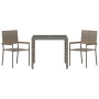 Set de Comedor de Jardín  de 3 Piezas Gris Poliratán, Sillas de Jardín apilables  con Cojines 2 pcs Gris Poliratán | Foro24.es | Tu tienda online para hogar, jardín y más Foro24.es