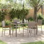 Conjunto de Comedor de Jardín  de 5 Piezas Gris Poliratán, Sillas de Jardín Plegables  con Cojines 2 piezas Gris Poliratán | Foro24.es | Tu tienda online para hogar, jardín y más Foro24.es