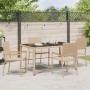 Conjunto de Comedor de Jardín  de 5 Piezas Beige de Poliratán, Sillas de Jardín apilables con cojines  2 pcs Beige de Poliratán | Foro24.es | Tu tienda online para hogar, jardín y más Foro24.es